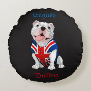 English Bulldog Rundes Kissen