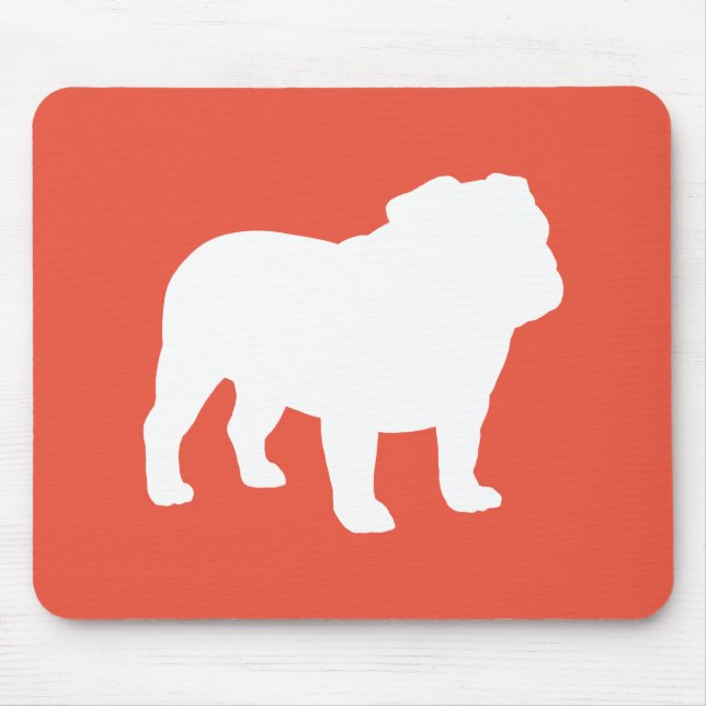 English Bulldog Silhouette | Cooler Hund Lover Mousepad (Vorne)