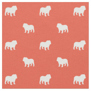 English Bulldog Silhouetten Pattern Dog Lover Stoff