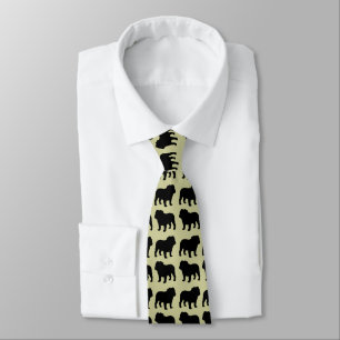 English Bulldog Silhouetten Pattern Krawatte