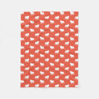 English Bulldog Silhouetten Pattern Orange Red