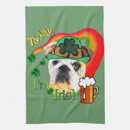 English Bulldog St Patricks Day Geschirrtuch