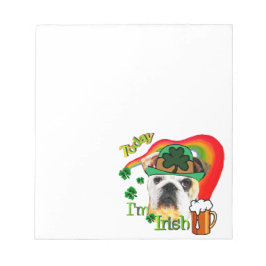 English Bulldog St Patricks Day Notizblock