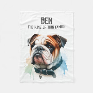 English Bulldog - THE KING OF THE FAMILY Fleecedecke
