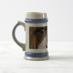 English Bulldog Throw Kissen Bierglas