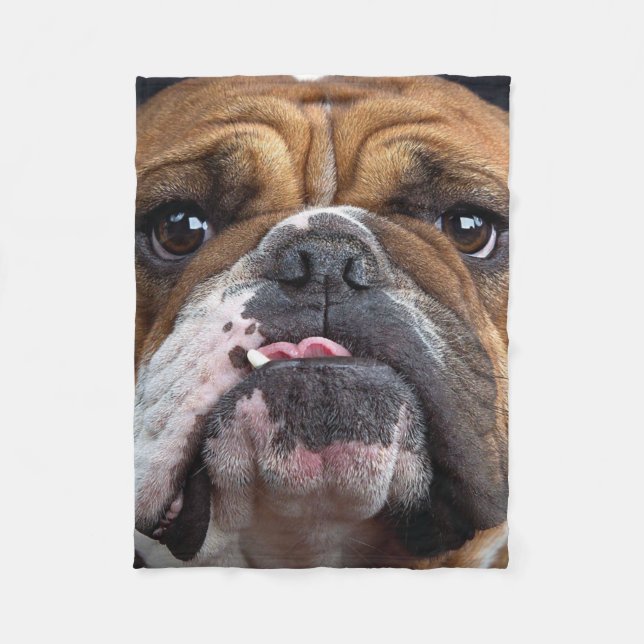 English Bulldog Throw Kissen Fleecedecke (Vorderseite)