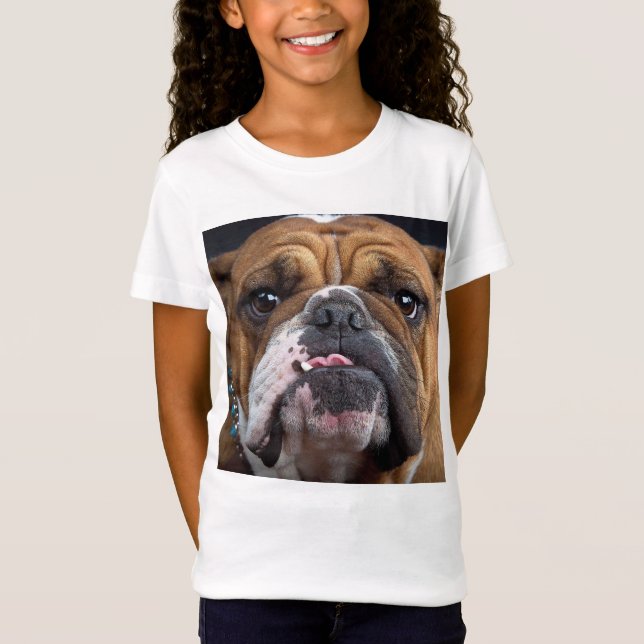 English Bulldog Throw Kissen T-Shirt (Vorderseite)