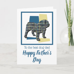 English Bulldog TriColour Vatertag Karte