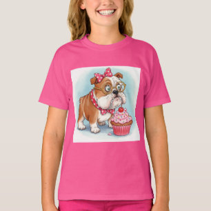 English Bulldog und Cupcake von Natasha Us T-Shirt