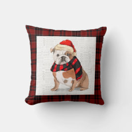 English Bulldog und Kariert Pet Lovers Weihnachten Kissen