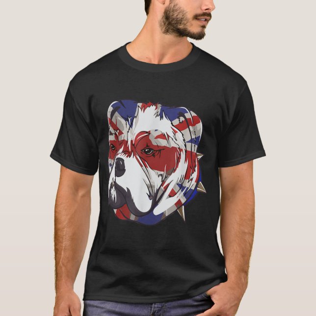 English Bulldog Union Jack - Funny Bull Dog T-Shirt (Vorderseite)