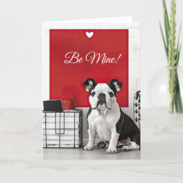 English Bulldog Valentine Card Dankeskarte