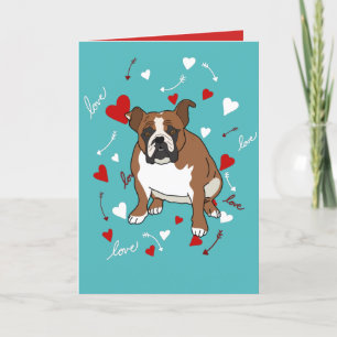 English Bulldog Valentinstag   Feiertagskarte