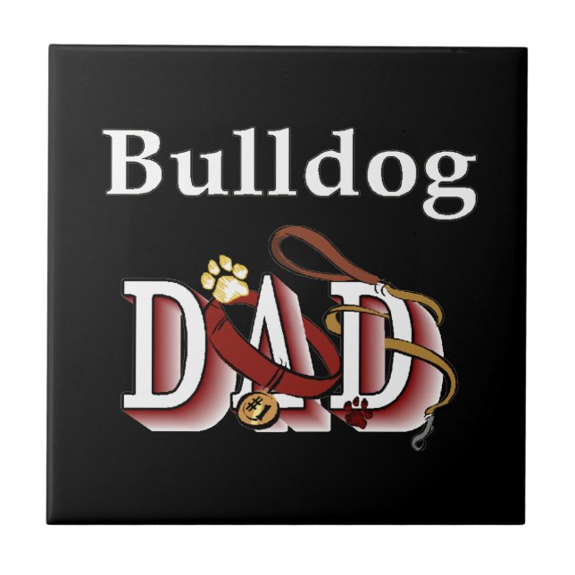 English Bulldog Vater Fliese (Vorderseite)
