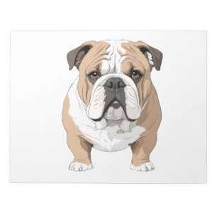 English Bulldog Vector Art mit lebhaften Farben Notizblock
