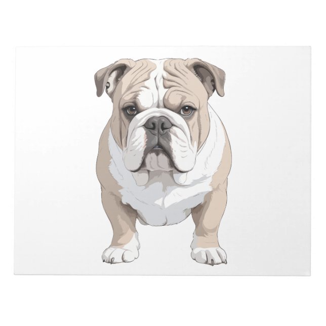 English Bulldog Vector Art mit lebhaften Farben Notizblock (Vorderseite)