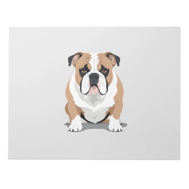 English Bulldog Vector Art Notizblock (Vorderseite)