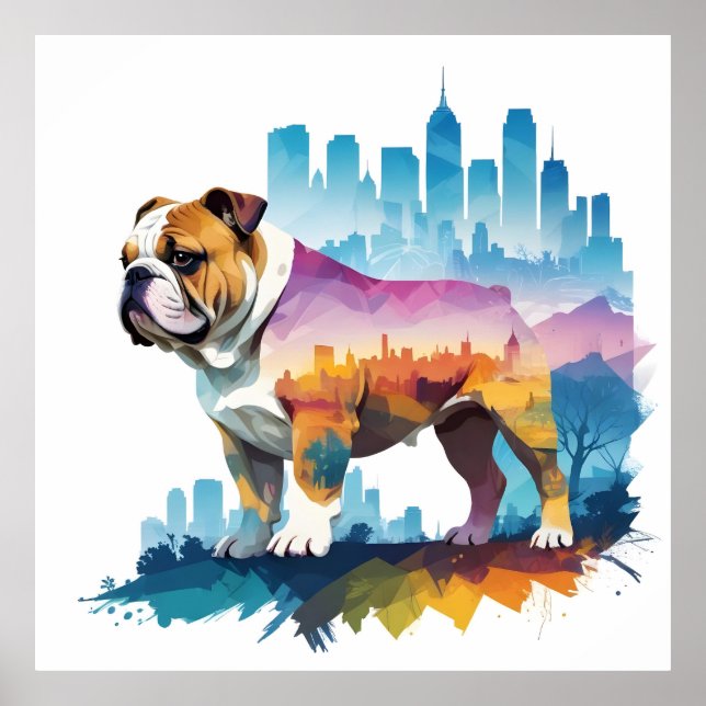 English Bulldog Vintag Animal Nature Environment Poster (Vorne)