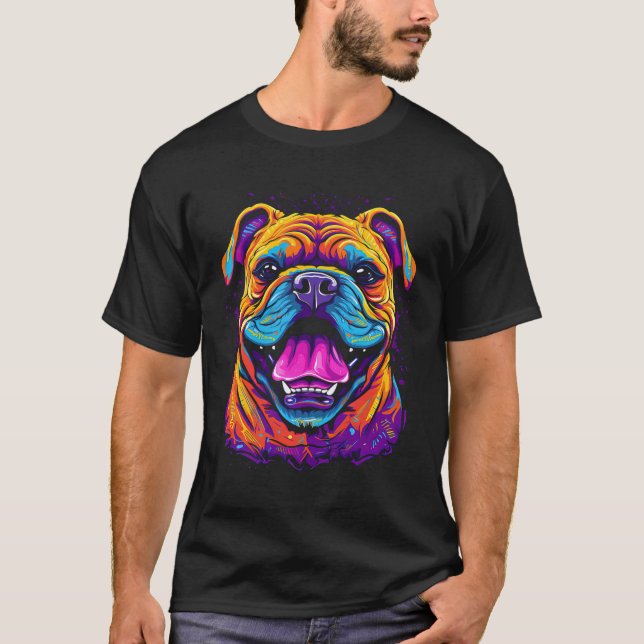 English Bulldog Vintag Style T-Shirt (Vorderseite)