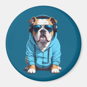 English Bulldog Weaver Hoodie Funny Cool Music Magnet