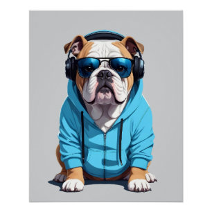English Bulldog Weaver Hoodie Funny Cool Music Poster