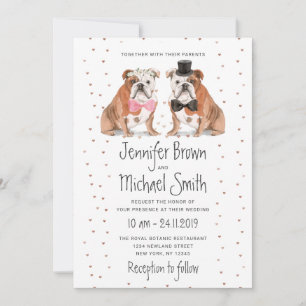 English Bulldog Wedding Dogs Einladung