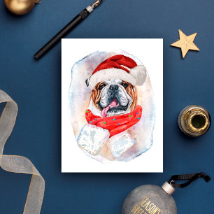 English Bulldog Weihnachtsgeschenke für Hunde Lieb Feiertagspostkarte
