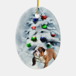 English Bulldog Weihnachtsgeschenke Ornament