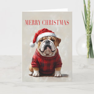 English Bulldog Weihnachtskarte Dankeskarte