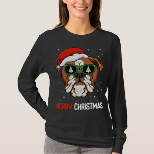 English Bulldog Weihnachtsmannmütze Christmas Paja T-Shirt