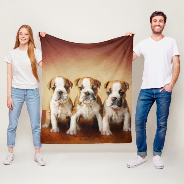 English Bulldog Welpen wirklich Niedlich Fleecedecke (Beispiel)