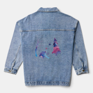 English Bulldog Winter Snowflakes Jeansjacke