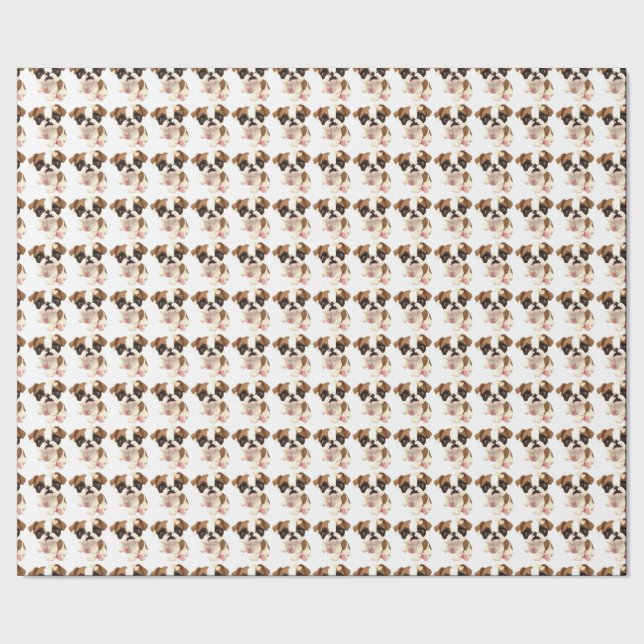 English Bulldog Wrapping Paper Geschenkpapier (Saum)