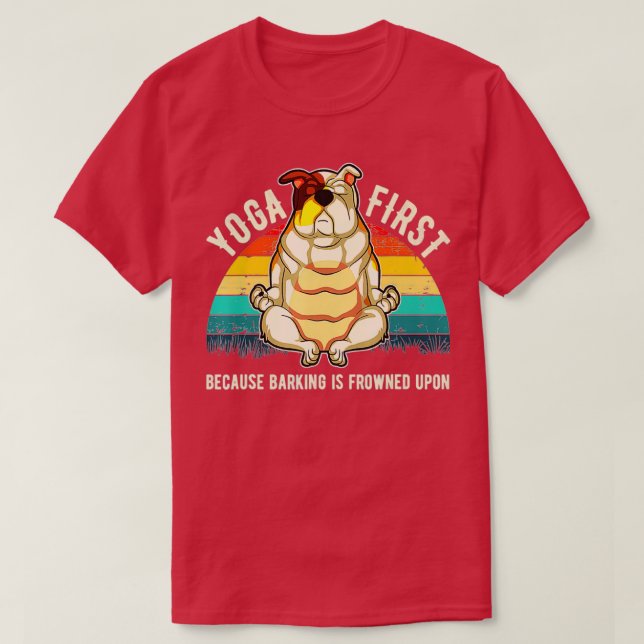 English Bulldog Yoga Idee T-Shirt (Design vorne)