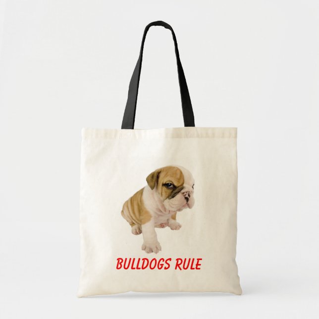 English Bulldogs Rule Puppy Hund Liebe Totbeutel Tragetasche (Vorne)