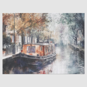 English Canal Narrowboat Decoupage Journal Scrap Seidenpapier