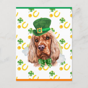 English Cocker Shamrock St. Patricks Day Feiertagspostkarte