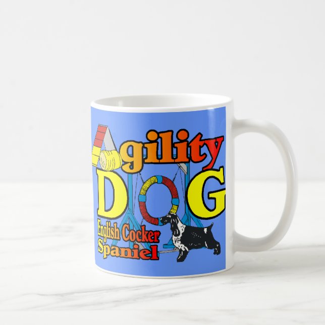 English Cocker Spanel Agility Geschenke Kaffeetasse (Rechts)