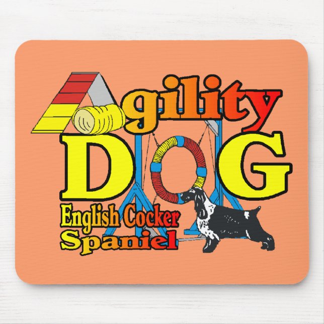English Cocker Spanel Agility Geschenke Mousepad (Vorne)