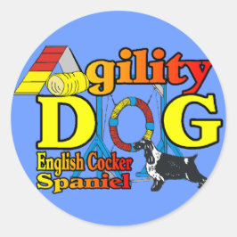English Cocker Spanel Agility Geschenke Runder Aufkleber