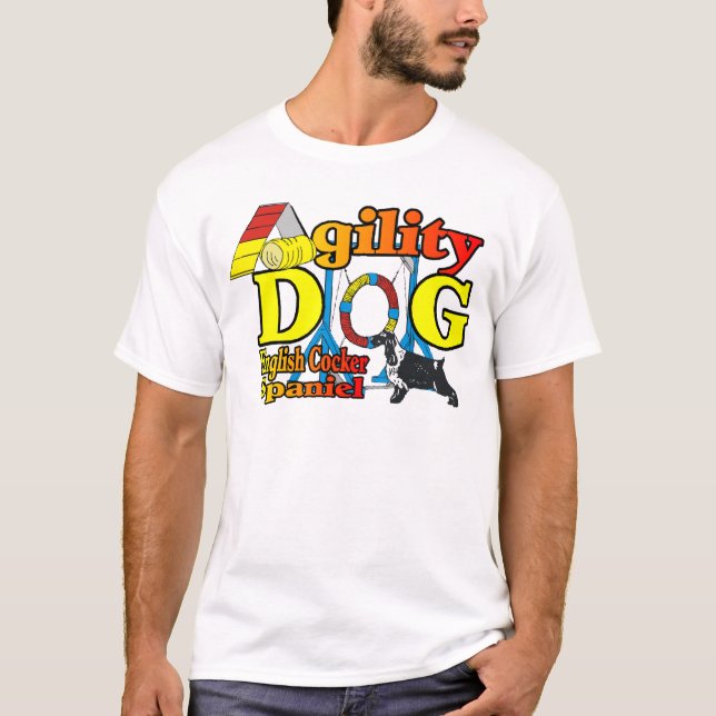 English Cocker Spanel Agility Geschenke T-Shirt (Vorderseite)