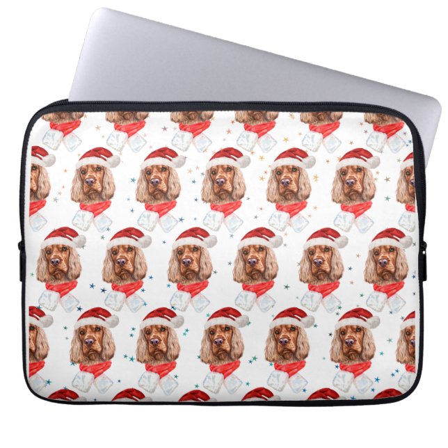 English Cocker Spanel Dog Breed Christmas Laptopschutzhülle (Vorderseite)