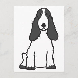 English Cocker Spanel Dog Cartoon Postkarte