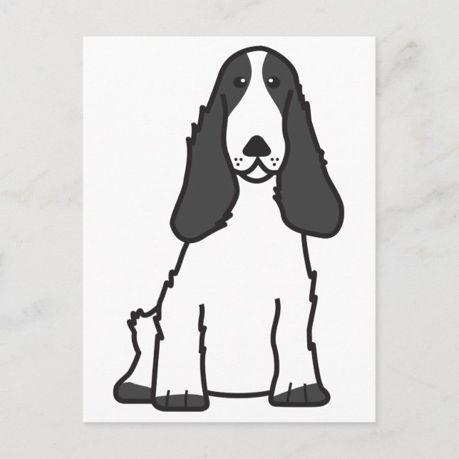 English Cocker Spanel Dog Cartoon Postkarte (Vorderseite)