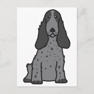 English Cocker Spanel Dog Cartoon Postkarte