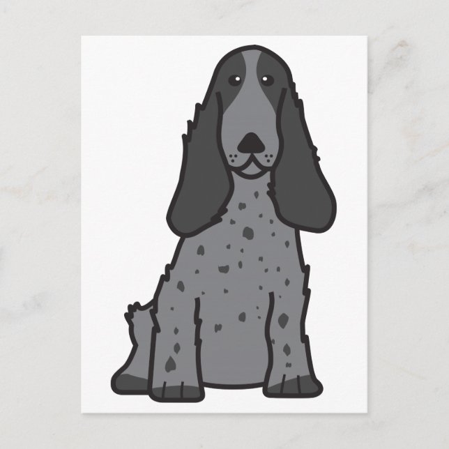 English Cocker Spanel Dog Cartoon Postkarte (Vorderseite)