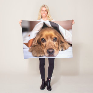 English Cocker Spanel Dog Fleecedecke
