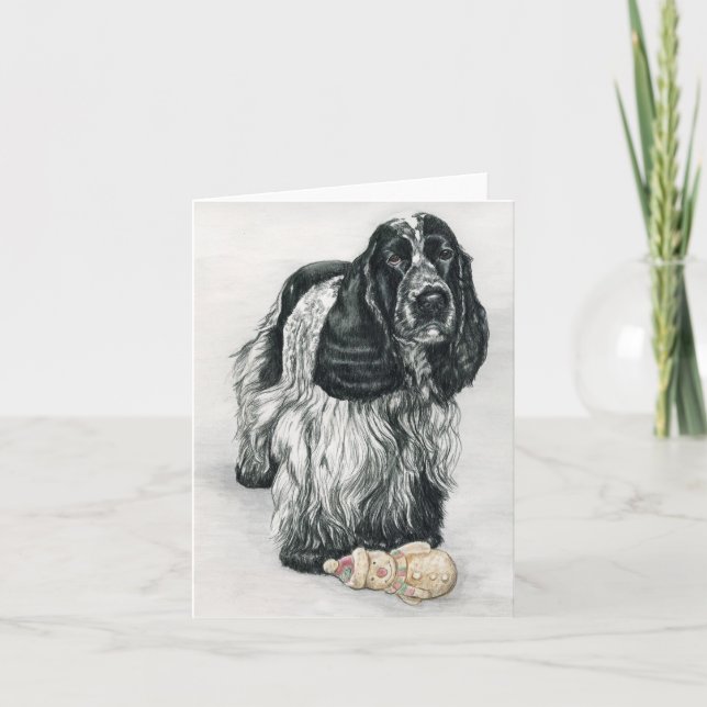 English Cocker Spanel Hund Art Note Card Karte (Vorderseite)