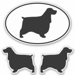 English Cocker Spanel Silhouetten Sticker Set