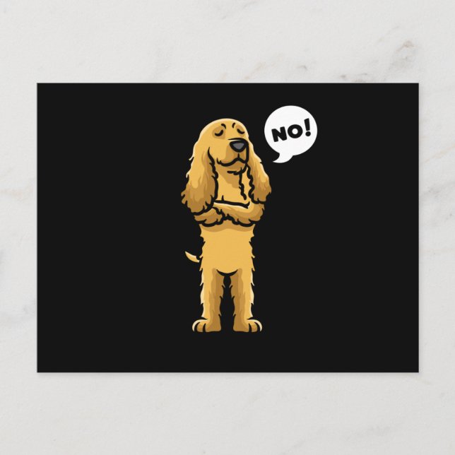 English Cocker Spanel Stubborn Dog Postkarte (Vorderseite)